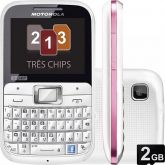 Celular Motorola EX117 Motokey Tri-Chip - Rosa
